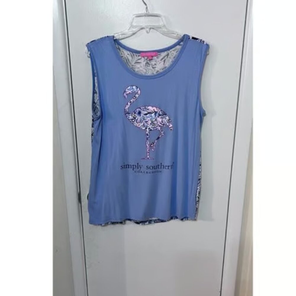 SOUTHERN BLUE FLAMINGO TANK TOP SIZE L